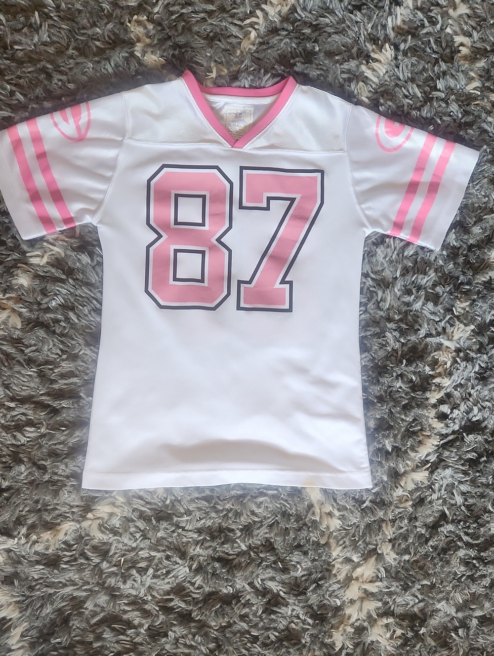 Green Bay Packers NFL Girls' White & Pink #87 Jersey Top